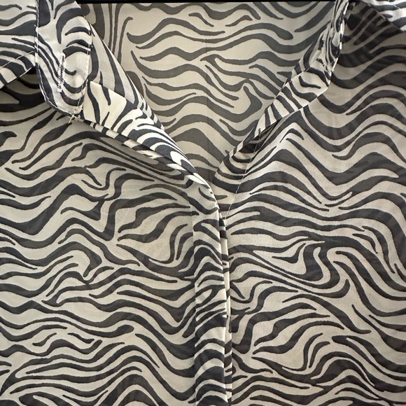 Abercrombie & Fitch zebra print see through button down blouse - Picture 3 of 3